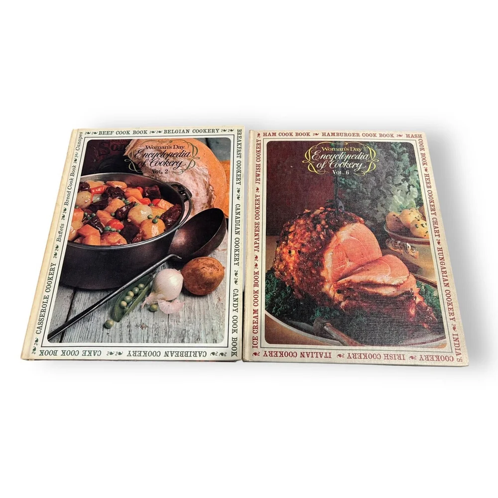 Woman's Day Encyclopedia of Cookery Volumes #6 & 2 Vintage Cookbooks 1966